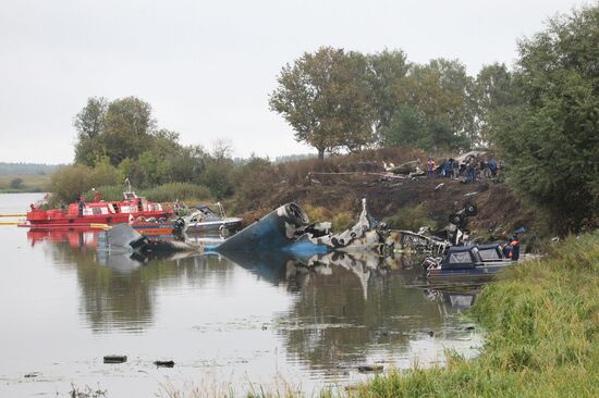 At crash site of Yak-42 jet outside Yaroslavl