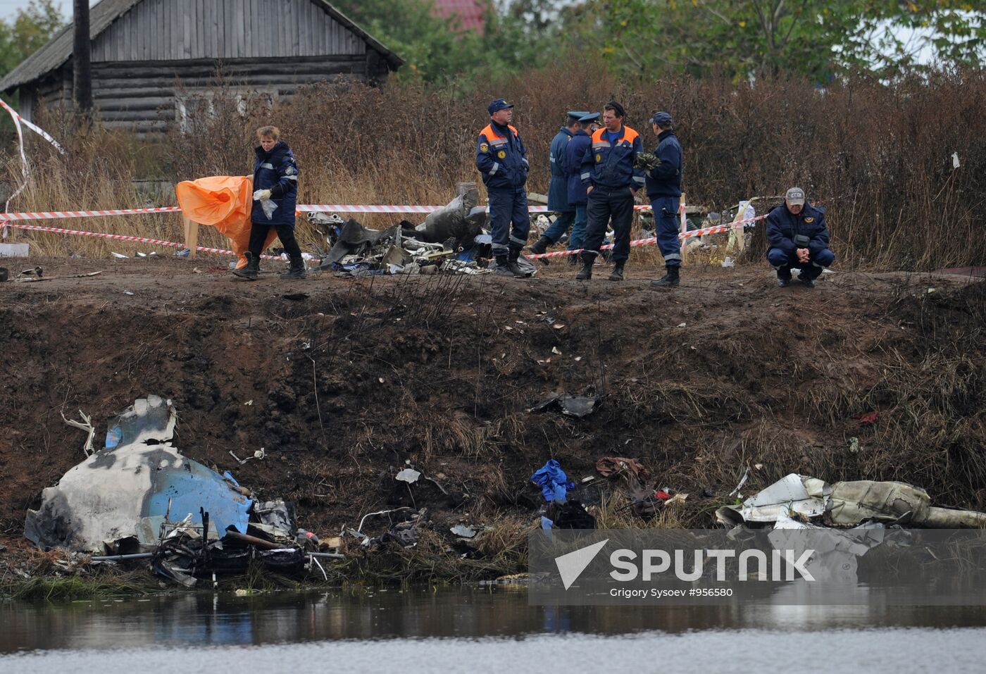 Crash site of Yak-42 near Yaroslavl