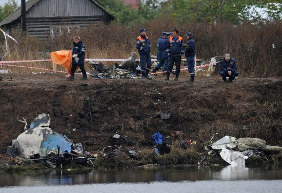 Crash site of Yak-42 near Yaroslavl