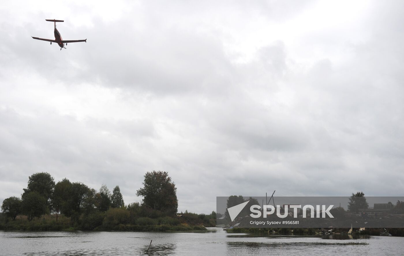 Crash site of Yak-42 near Yaroslavl