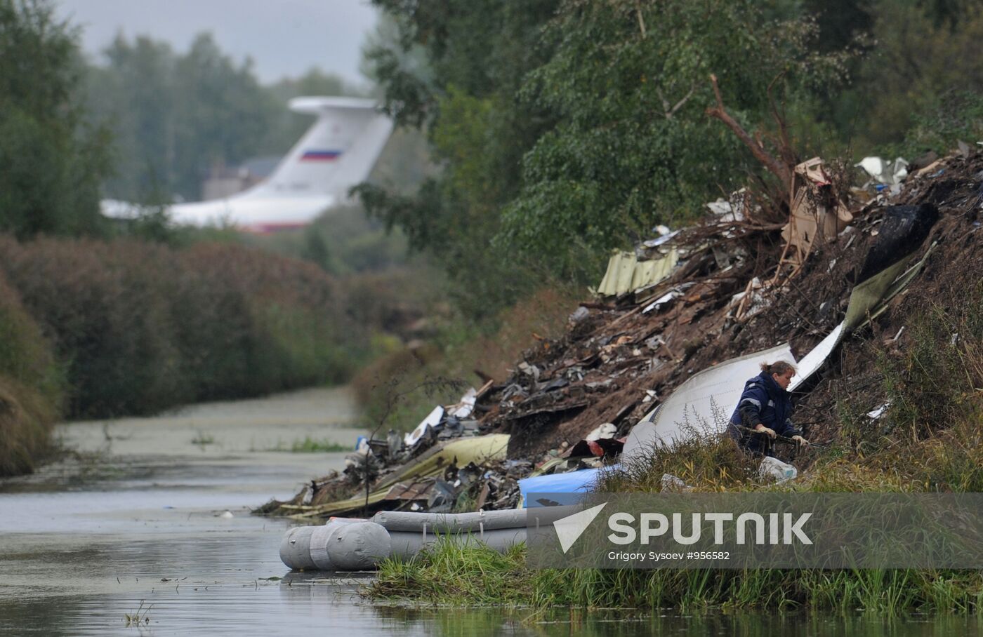 Crash site of Yak-42 near Yaroslavl