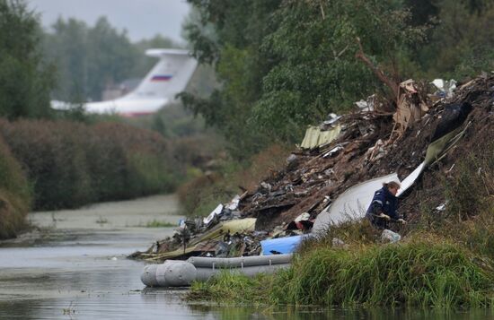 Crash site of Yak-42 near Yaroslavl