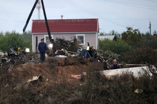 Crash site of Yak-42 near Yaroslavl