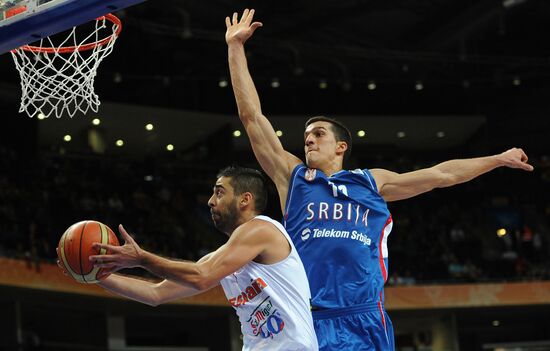 Basketball European Championships. Match Spain - Serbia