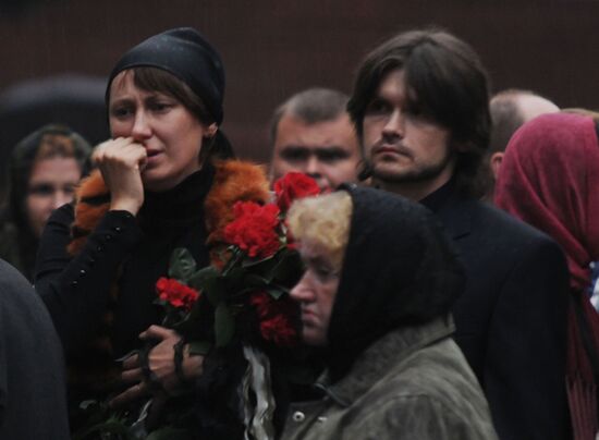 Lokomotiv Yaroslavl funeral service at Assumption Cathedral