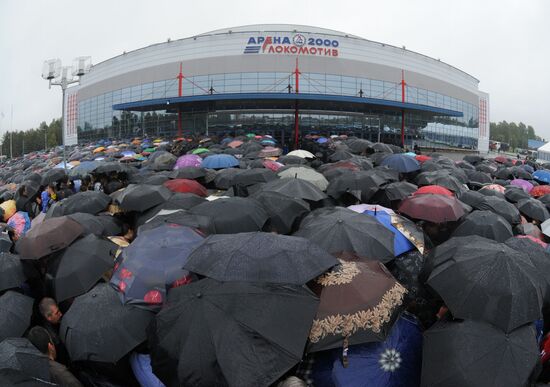 Last farewell to hockey players of Lokomotiv Yaroslavl