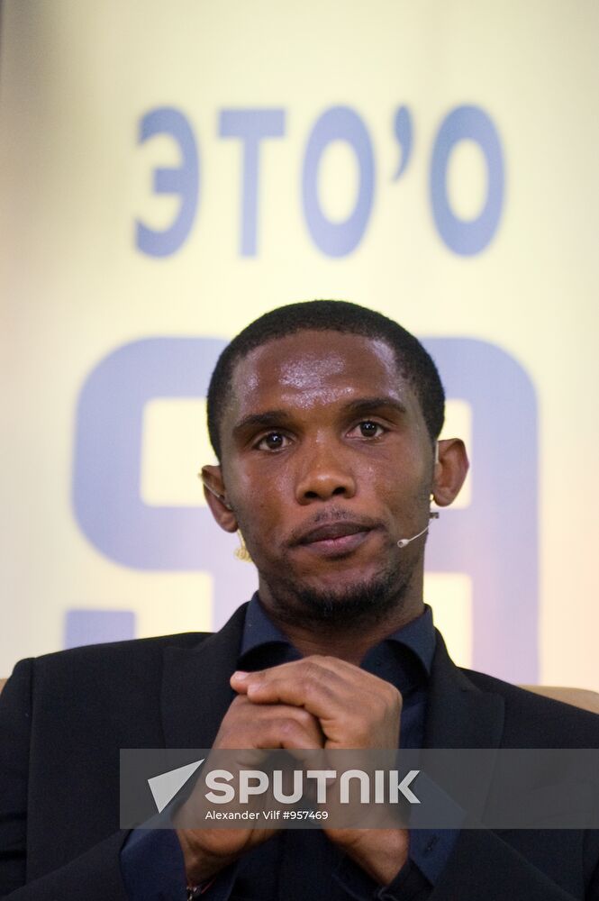 New Anzhi player Samuel Eto’o holds news conference