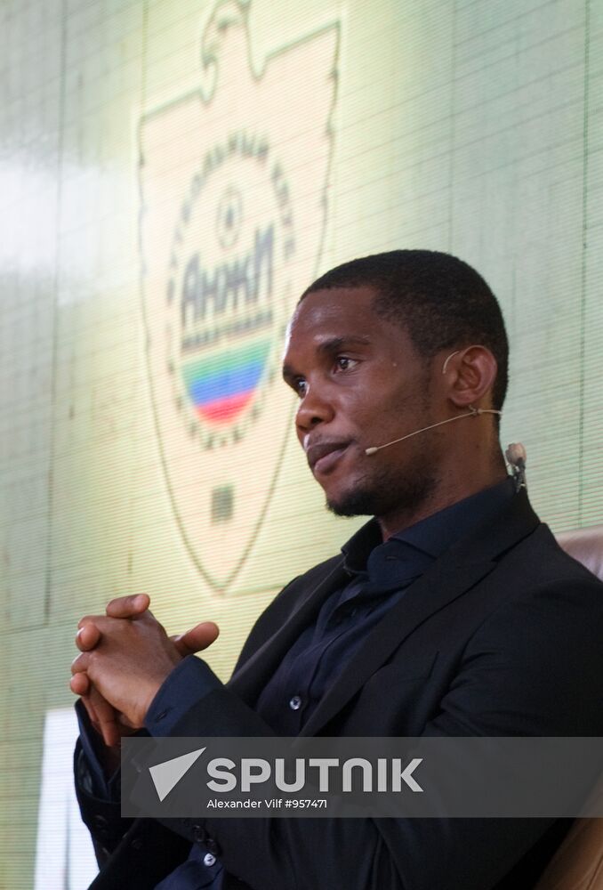 New Anzhi player Samuel Eto’o holds news conference