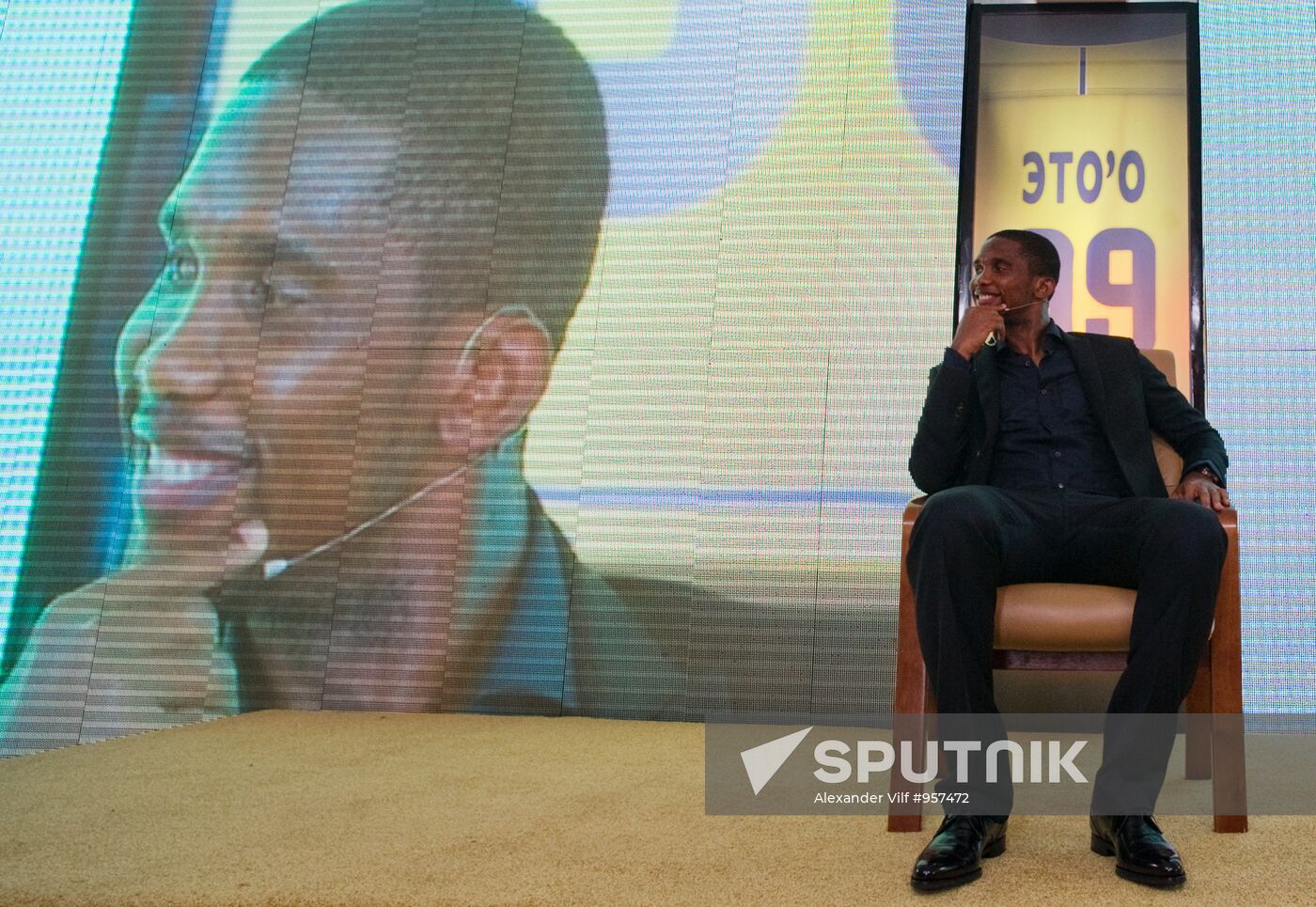 New Anzhi player Samuel Eto’o holds news conference