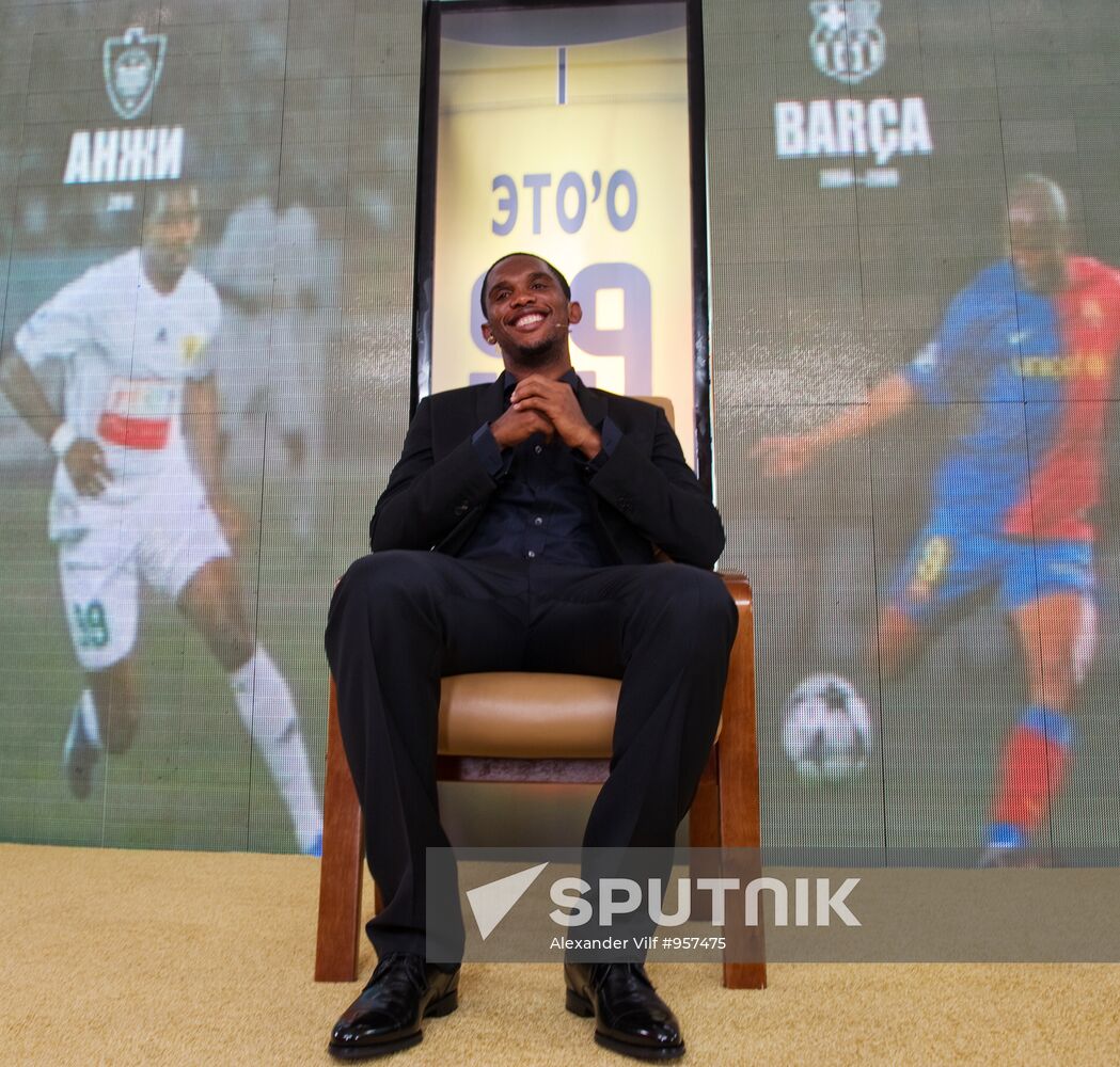 New Anzhi player Samuel Eto’o holds news conference