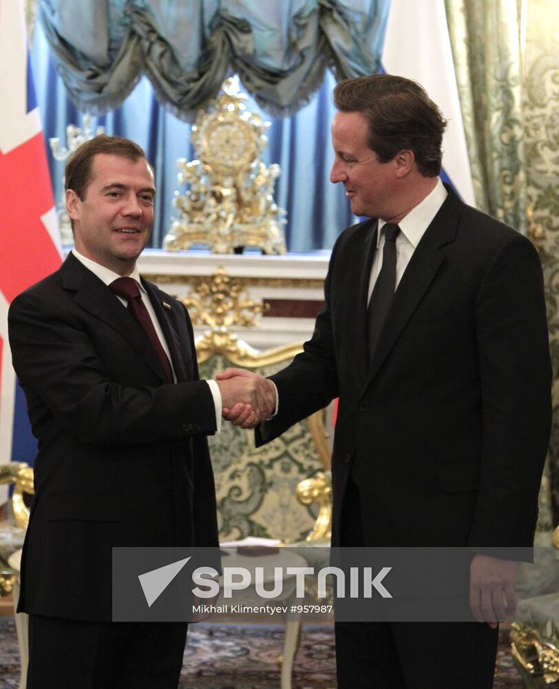British Prime Minister David Cameron visits Moscow