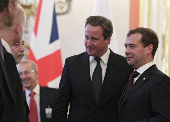 British Prime Minister David Cameron visits Moscow