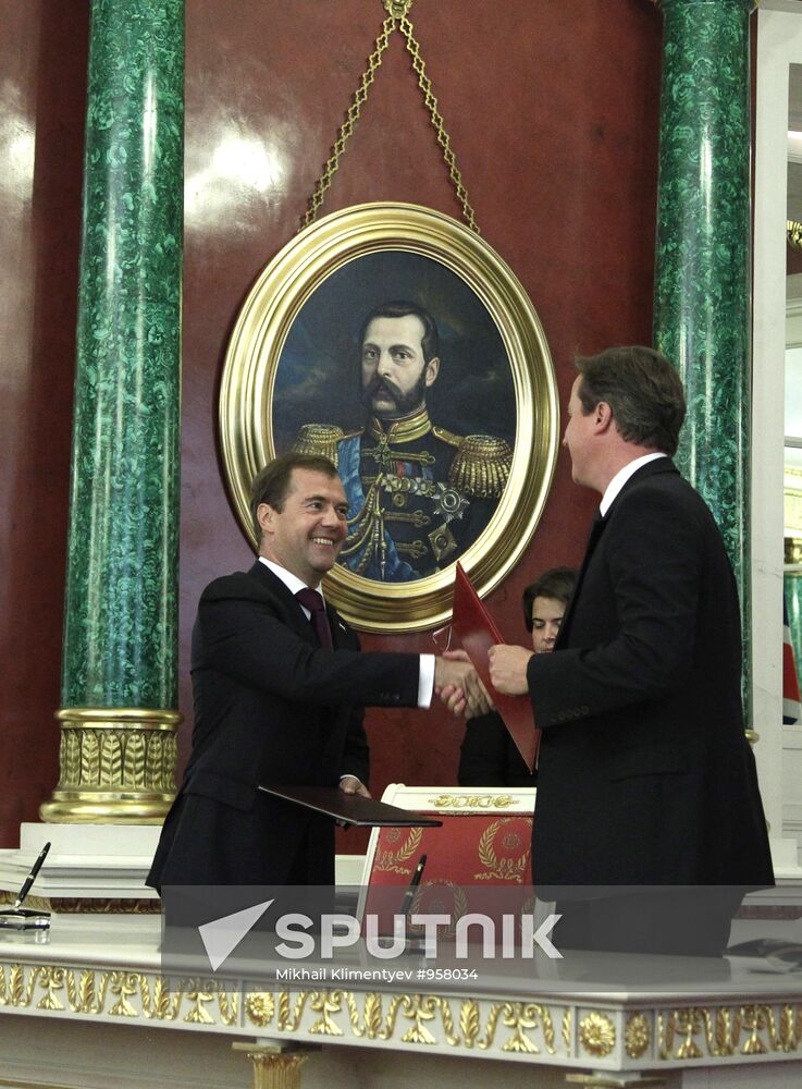 British Prime Minister David Cameron visits Moscow