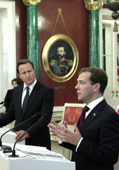 British Prime Minister David Cameron visits Moscow