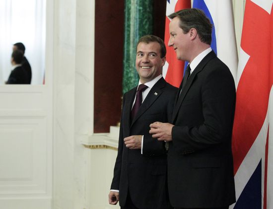 British Prime Minister David Cameron visits Moscow