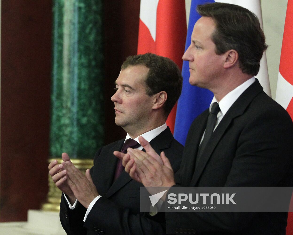 British Prime Minister David Cameron visits Moscow