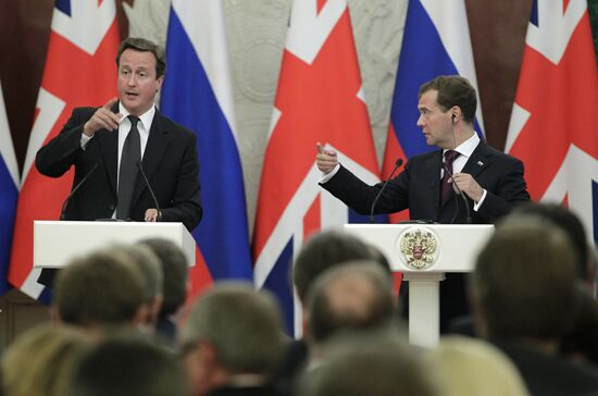 British Prime Minister David Cameron visits Moscow