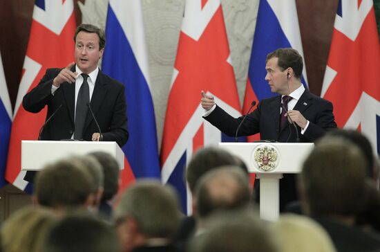 British Prime Minister David Cameron visits Moscow