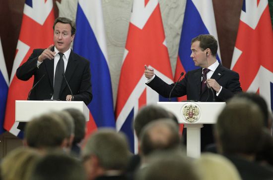 British Prime Minister David Cameron visits Moscow