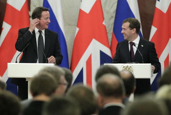 British Prime Minister David Cameron visits Moscow