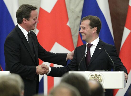 British Prime Minister David Cameron visits Moscow