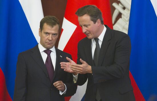 British Prime Minister David Cameron visits Moscow