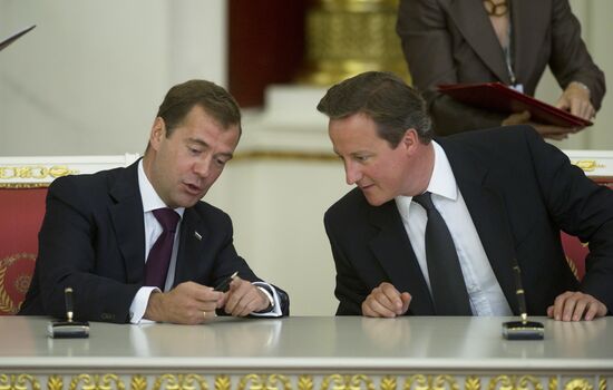 British Prime Minister David Cameron visits Moscow