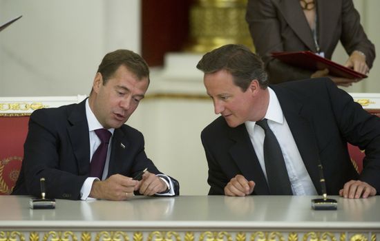 British Prime Minister David Cameron visits Moscow