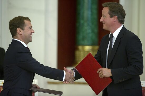 British Prime Minister David Cameron visits Moscow
