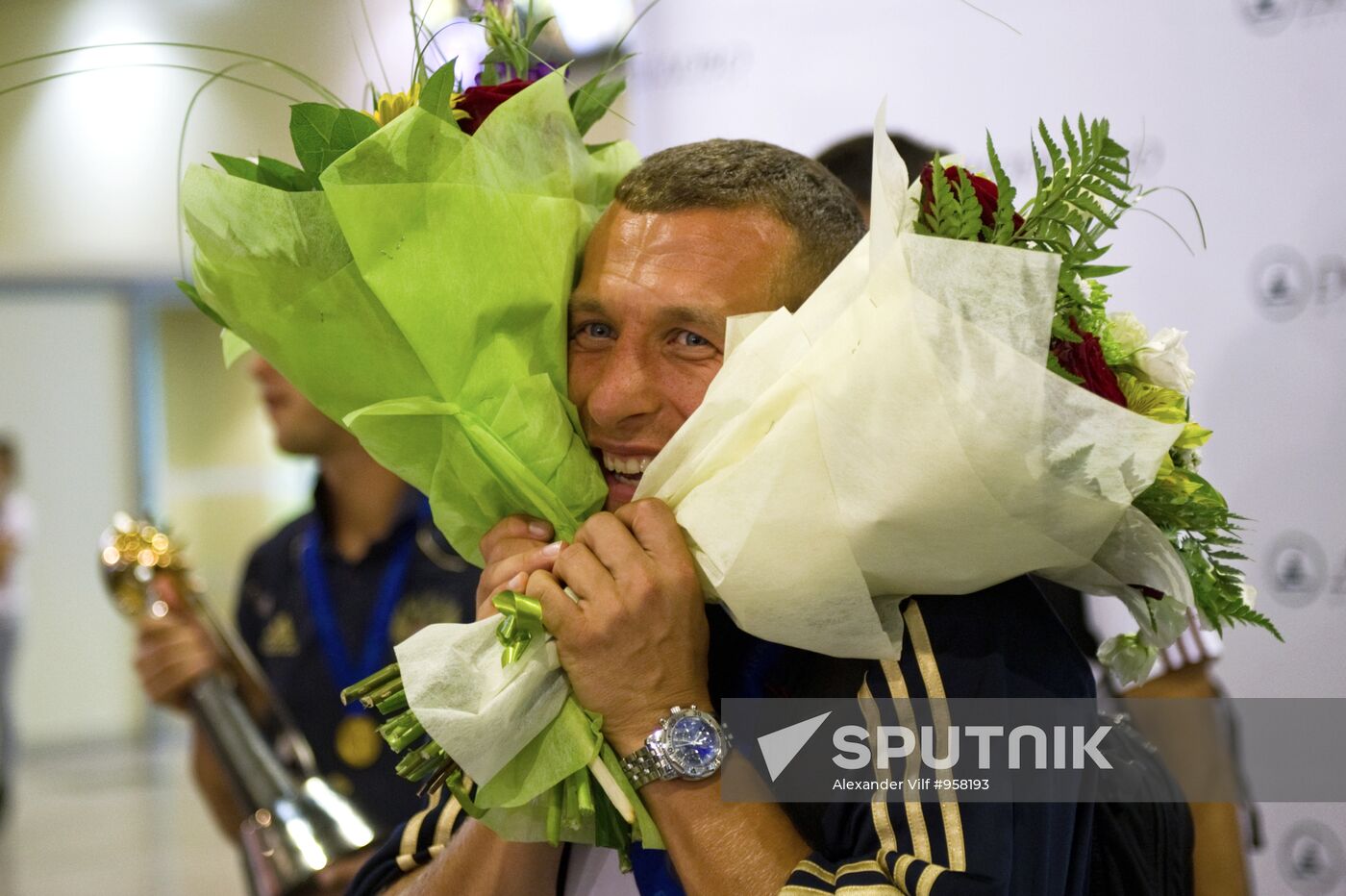 Russia's national beach soccer team arrives in Moscow