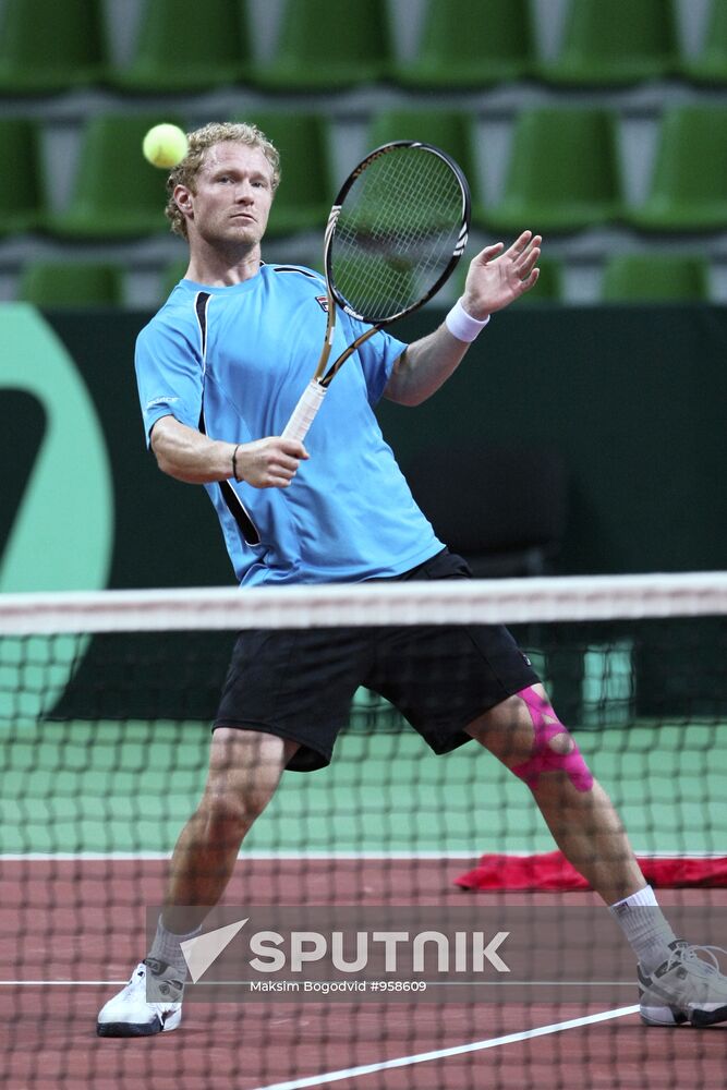 Davis Cup. Russian tennis team training