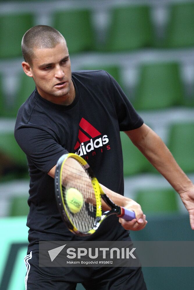 Davis Cup. Russian tennis team training