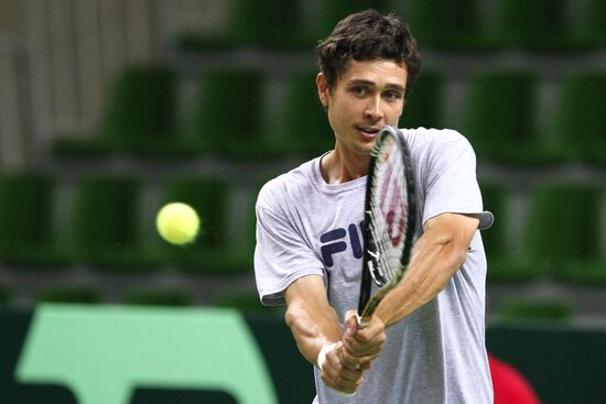 Davis Cup. Russian tennis team training