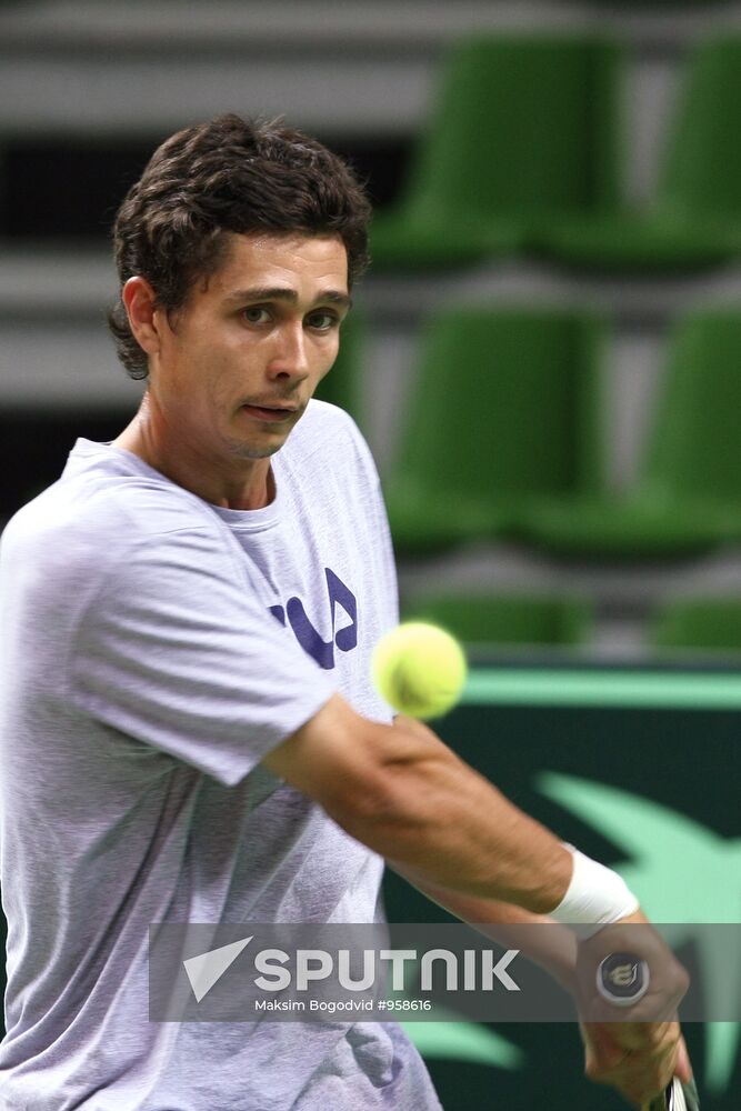 Davis Cup. Russian tennis team training