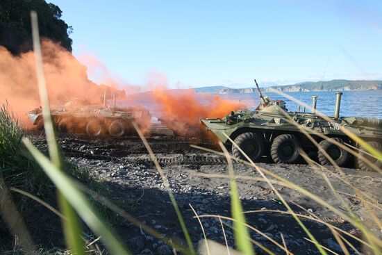 Combat training exercise on Kamchatka