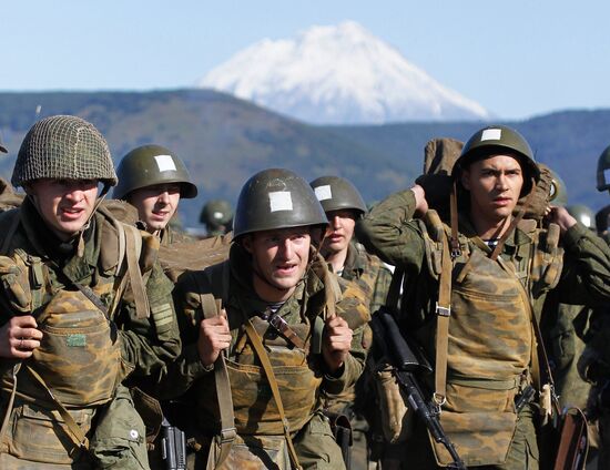 Combat training exercise on Kamchatka