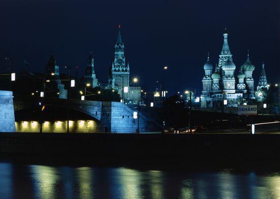 Intercession Cathedral and Moscow Kremlin