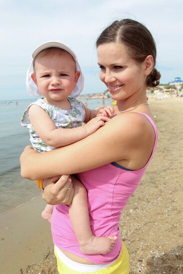 Natalya Lesnikovskaya and her son Yegor