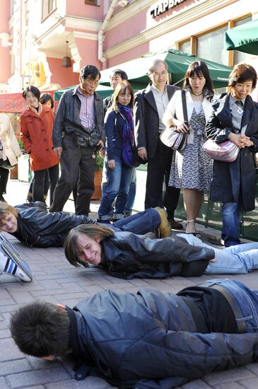 Planking day in Moscow