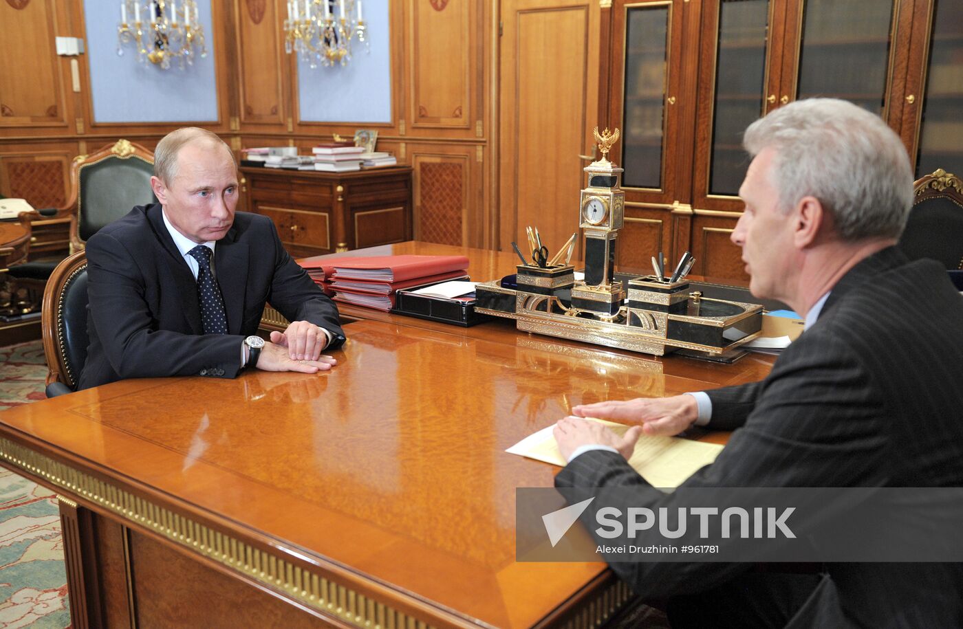 Vladimir Putin meets Andrei Fursenko