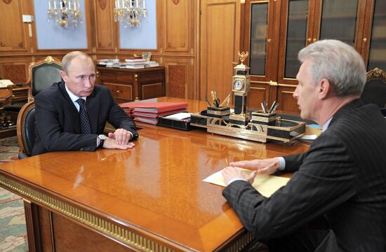 Vladimir Putin meets Andrei Fursenko