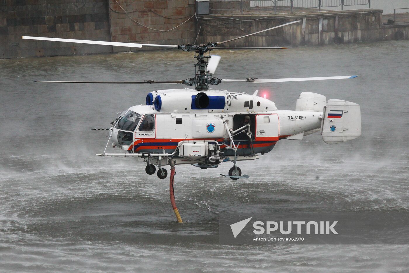 Tactical fire-fighting exercises of MES on "Bagration" bridge