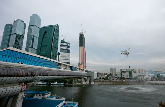 Tactical fire-fighting exercises of MES on "Bagration" bridge