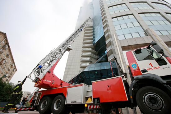 Tactical fire-fighting exercises of MES on "Bagration" bridge