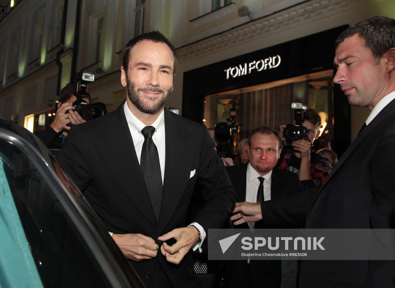 Designer Tom Ford at the opening of his boutique in Moscow