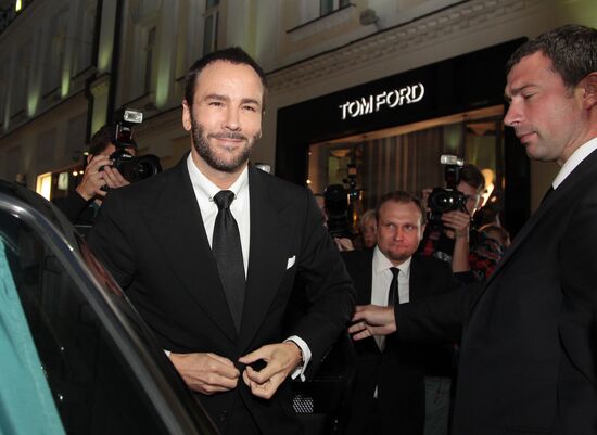 Designer Tom Ford at the opening of his boutique in Moscow