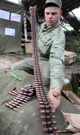 Training motorized rifle regiment in Baltic Fleet coastal forces