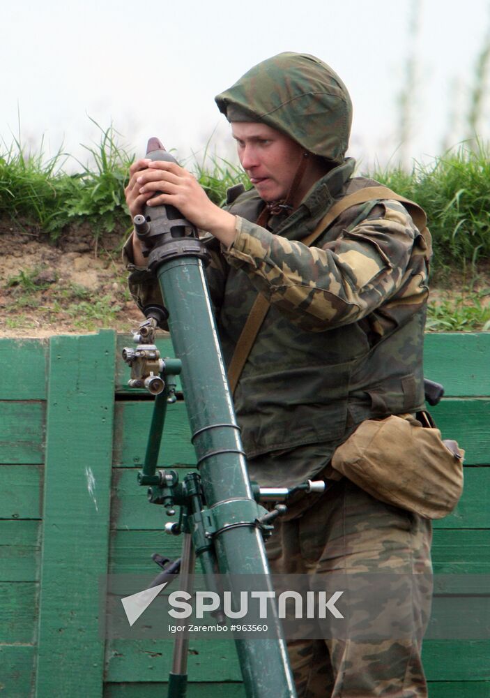 Training motorized rifle regiment in Baltic Fleet coastal forces