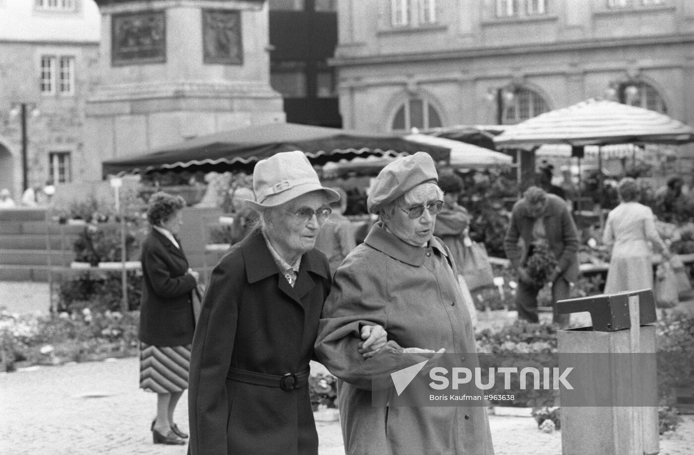 Elderly women walking