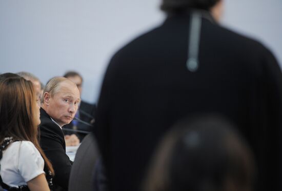 Vladimir Putin attends United Russia's 12th congress